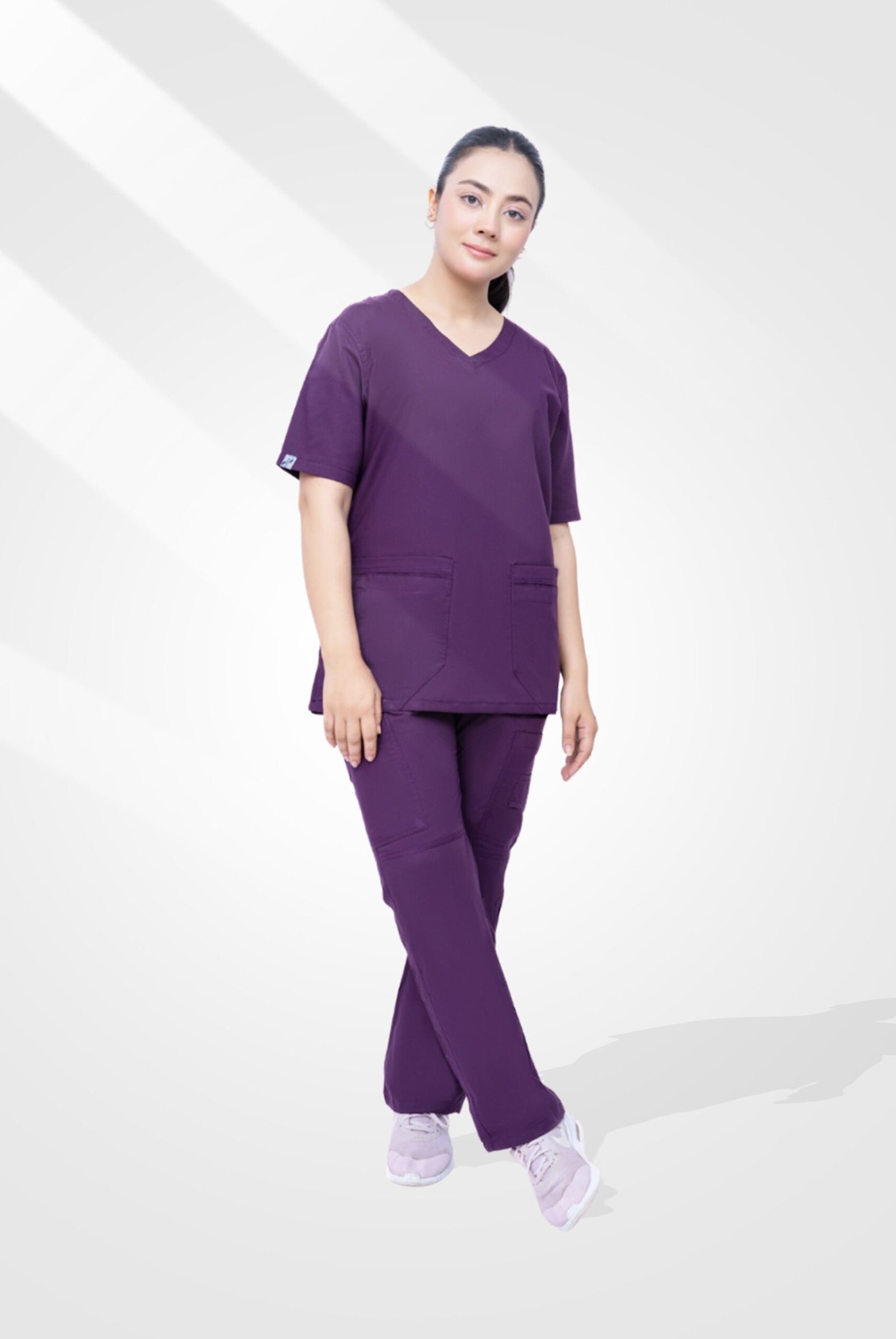 Classic Curve Purple Scrub Suit for Women by MK Scrub - Image 3