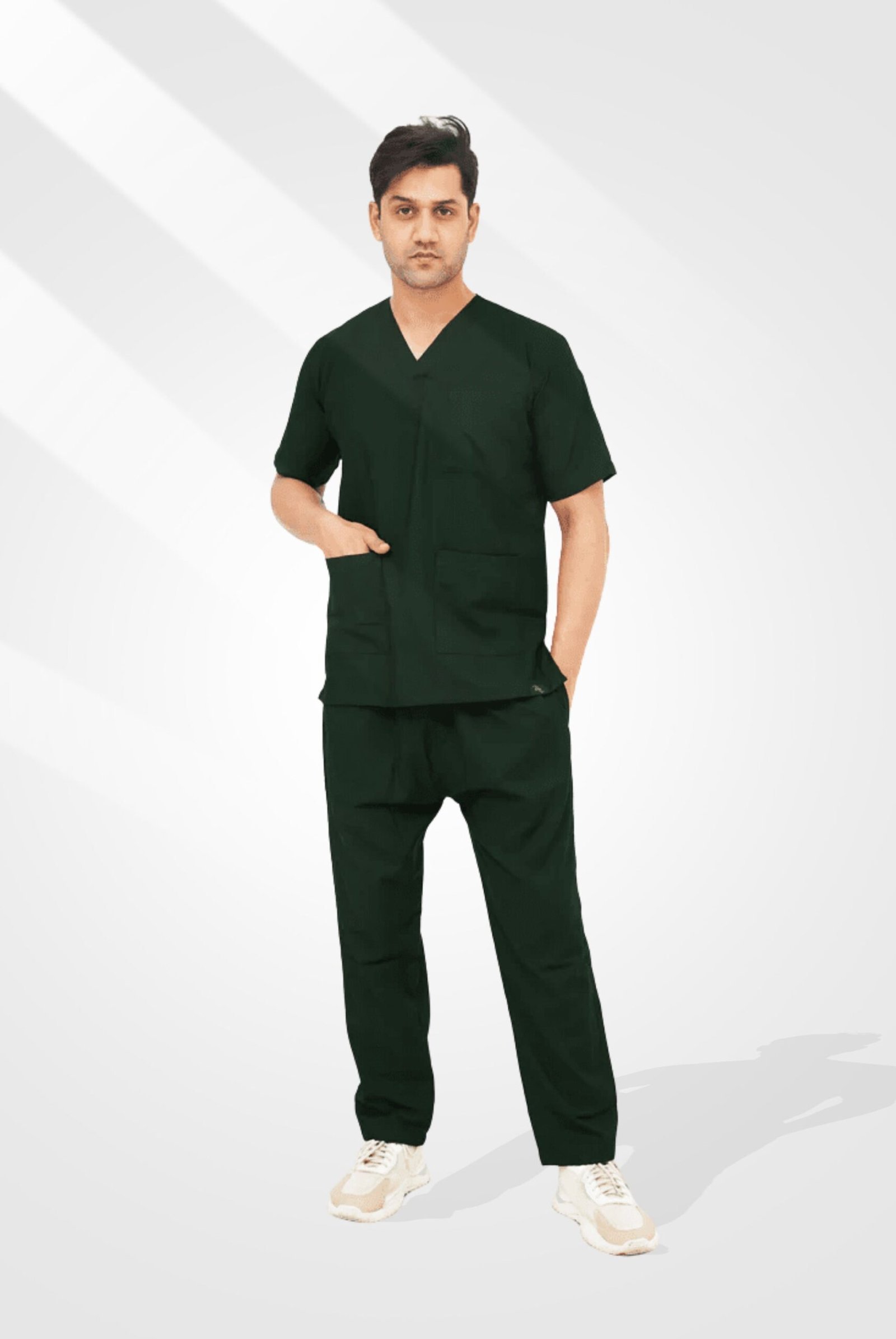 Bottle Green Scrub Suit for Men by Mk Scrub