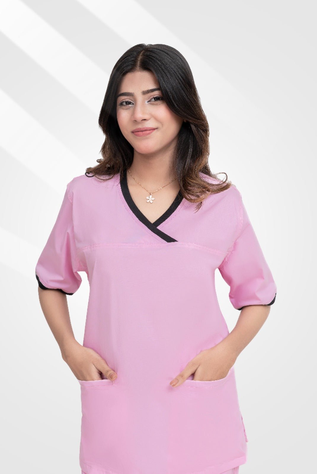 Elite Notch Pink Scrub Suit by Mk Scrub - Image 2